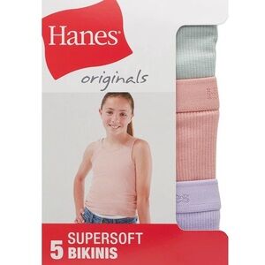 Hanes Originals Supersoft Kids Bikini Set - Pink, Lavender, Gray